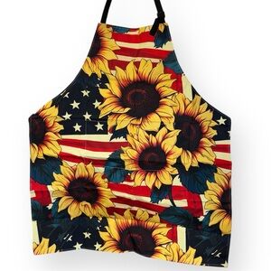 Sunflower Flag Rustic Kitchen Apron w/ front pocket- NWOT
